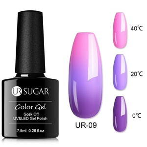 UR SUGAR Temperature UV Gel Nail Polish Thermal Change Gel Hybrid Varnish Semi Permanent Gel Polish Nail Art Mood Thermo