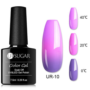 UR SUGAR Temperature UV Gel Nail Polish Thermal Change Gel Hybrid Varnish Semi Permanent Gel Polish Nail Art Mood Thermo