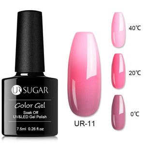 UR SUGAR Temperature UV Gel Nail Polish Thermal Change Gel Hybrid Varnish Semi Permanent Gel Polish Nail Art Mood Thermo