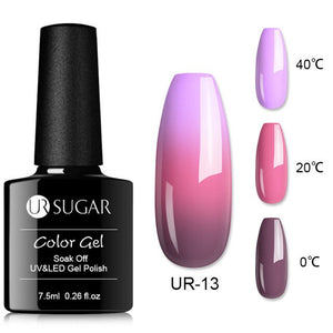 UR SUGAR Temperature UV Gel Nail Polish Thermal Change Gel Hybrid Varnish Semi Permanent Gel Polish Nail Art Mood Thermo