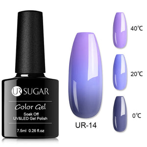 UR SUGAR Temperature UV Gel Nail Polish Thermal Change Gel Hybrid Varnish Semi Permanent Gel Polish Nail Art Mood Thermo