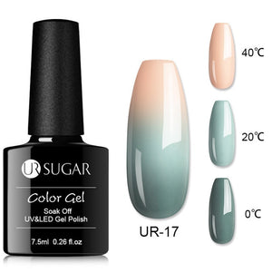 UR SUGAR Temperature UV Gel Nail Polish Thermal Change Gel Hybrid Varnish Semi Permanent Gel Polish Nail Art Mood Thermo