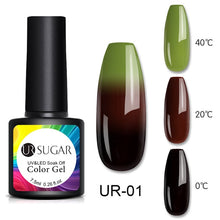 Load image into Gallery viewer, UR SUGAR Temperature UV Gel Nail Polish Thermal Change Gel Hybrid Varnish Semi Permanent Gel Polish Nail Art Mood Thermo