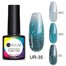 Load image into Gallery viewer, UR SUGAR Temperature UV Gel Nail Polish Thermal Change Gel Hybrid Varnish Semi Permanent Gel Polish Nail Art Mood Thermo